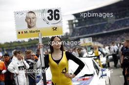 Gridgirl of Maxime Martin (BEL) BMW Team RMG BMW M4 DTM 02.05.2015, DTM Round 1, Hockenheimring, Germany, Friday, Race 1.