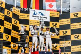 Podium, 2nd Marco Wittmann (GER) BMW Team RMG BMW M4 DTM, 1st Pascal Wehrlein (GER) HWA AG Mercedes-AMG C63 DTM, 3rd Bruno Spengler (CAN) BMW Team MTEK BMW M4 DTM  29.08.2015, DTM Round 6, Moscow Raceway, Russia, Friday.