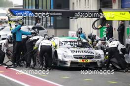 Pitstop, Daniel Juncadella (ESP) Mücke Motorsport Mercedes-AMG C63 DTM 11.09.2015, DTM Round 7, Motorsport Arena, Oschersleben, Germany, Friday.