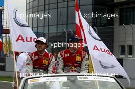 Miguel Molina (ESP) Audi Sport Team Abt Audi RS 5 DTM and Mattias Ekstroem (SWE), Audi Sport Team Abt Sportsline, Audi A5 DTM 13.09.2015, DTM Round 7, Motorsport Arena, Oschersleben, Germany, Race 2, Sunday.
