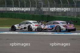 Martin Tomczyk (GER) BMW Team Schnitzer BMW M4 DTM; Lucas Auer (AUT) ART Grand Prix Mercedes-AMG C63 DTM;  17.10.2015, DTM Round 09, Hockenheimring, Germany, Saturday, Race 1.