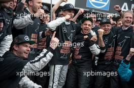 Pascal Wehrlein (GER) HWA AG Mercedes-AMG C63 DTM; Champion; team; cheering; happy;  17.10.2015, DTM Round 09, Hockenheimring, Germany, Saturday, Race 1.