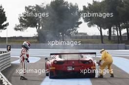 Mads Rasmussen (DNK) Felipe Barreiros (PRT) Francisco Guedes (PRT) AF CORSE Ferrari F458 Italia GT3 stop on track 23.-24.03.2015. ELMS Testing, Paul Ricard, France.