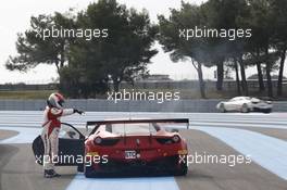 Mads Rasmussen (DNK) Felipe Barreiros (PRT) Francisco Guedes (PRT) AF CORSE Ferrari F458 Italia GT3 stop on track 23.-24.03.2015. ELMS Testing, Paul Ricard, France.