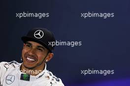 Lewis Hamilton (GBR) Mercedes AMG F1 in the FIA Press Conference. 14.03.2015. Formula 1 World Championship, Rd 1, Australian Grand Prix, Albert Park, Melbourne, Australia, Qualifying Day.