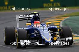 Felipe Nasr (BRA) Sauber C34. 14.03.2015. Formula 1 World Championship, Rd 1, Australian Grand Prix, Albert Park, Melbourne, Australia, Qualifying Day.