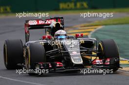 Romain Grosjean (FRA) Lotus F1 E23. 14.03.2015. Formula 1 World Championship, Rd 1, Australian Grand Prix, Albert Park, Melbourne, Australia, Qualifying Day.