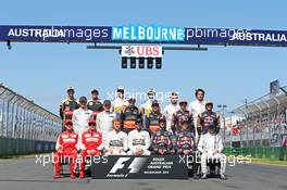 The drivers start of season photograph. 15.03.2015. Formula 1 World Championship, Rd 1, Australian Grand Prix, Albert Park, Melbourne, Australia, Race Day.