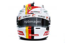 The helmet of Sebastian Vettel (GER) Ferrari. 12.03.2015. Formula 1 World Championship, Rd 1, Australian Grand Prix, Albert Park, Melbourne, Australia, Preparation Day.