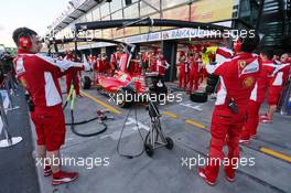 Ferrari practices a pit stop. 12.03.2015. Formula 1 World Championship, Rd 1, Australian Grand Prix, Albert Park, Melbourne, Australia, Preparation Day.