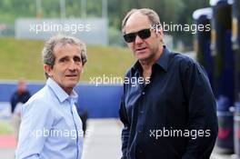 (L to R): Gerhard Berger (AUT) with Alain Prost (FRA). 21.06.2015. Formula 1 World Championship, Rd 8, Austrian Grand Prix, Spielberg, Austria, Race Day.