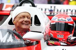 Niki Lauda (AUT) Mercedes Non-Executive Chairman in the McLaren MP4/2 at the Legends Parade. 21.06.2015. Formula 1 World Championship, Rd 8, Austrian Grand Prix, Spielberg, Austria, Race Day.