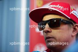 Kimi Raikkonen (FIN) Ferrari with the media. 20.02.2015. Formula One Testing, Day Two, Barcelona, Spain.