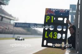 Pit board for Daniel Ricciardo (AUS) Red Bull Racing. 20.02.2015. Formula One Testing, Day Two, Barcelona, Spain.