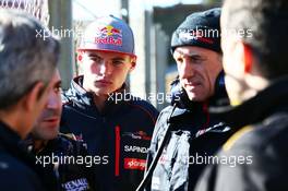 Max Verstappen (NLD) Scuderia Toro Rosso and Franz Tost (AUT) Scuderia Toro Rosso Team Principal. 22.02.2015. Formula One Testing, Day Four, Barcelona, Spain.