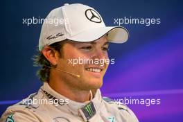 Nico Rosberg (GER) Mercedes AMG F1 in the FIA Press Conference. 23.08.2015. Formula 1 World Championship, Rd 13, Belgian Grand Prix, Spa Francorchamps, Belgium, Race Day.