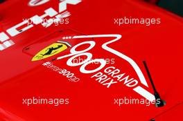 The Ferrari SF15-T celebrating 900 Grand Prix for the team. 20.08.2015. Formula 1 World Championship, Rd 11, Belgian Grand Prix, Spa Francorchamps, Belgium, Preparation Day.