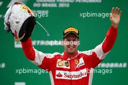 3rd place Sebastian Vettel (GER) Ferrari. 15.11.2015. Formula 1 World Championship, Rd 18, Brazilian Grand Prix, Sao Paulo, Brazil, Race Day.
