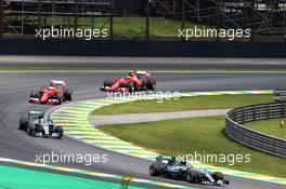 Nico Rosberg (GER) Mercedes AMG F1 W06 at the start of the race. 15.11.2015. Formula 1 World Championship, Rd 18, Brazilian Grand Prix, Sao Paulo, Brazil, Race Day.