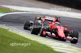 Kimi Raikkonen (FIN) Ferrari SF15-T. 15.11.2015. Formula 1 World Championship, Rd 18, Brazilian Grand Prix, Sao Paulo, Brazil, Race Day.
