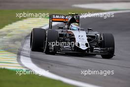 Sergio Perez (MEX), Sahara Force India  12.11.2015. Formula 1 World Championship, Rd 18, Brazilian Grand Prix, Sao Paulo, Brazil, Preparation Day.