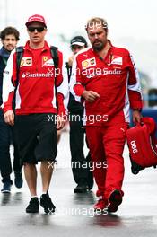 (L to R): Kimi Raikkonen (FIN) Ferrari with Gino Rosato (CDN) Ferrari. 05.06.2015. Formula 1 World Championship, Rd 7, Canadian Grand Prix, Montreal, Canada, Practice Day.