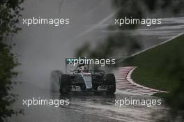 Lewis Hamilton (GBR) Mercedes AMG F1 W06 heads out in the rain in the second practice session. 05.06.2015. Formula 1 World Championship, Rd 7, Canadian Grand Prix, Montreal, Canada, Practice Day.