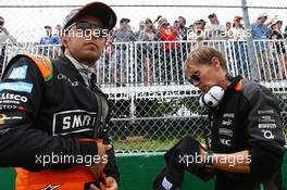 Sergio Perez (MEX) Sahara Force India F1 on the grid. 07.06.2015. Formula 1 World Championship, Rd 7, Canadian Grand Prix, Montreal, Canada, Race Day.