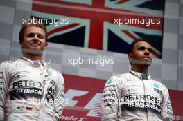 The podium (L to R): Nico Rosberg (GER) Mercedes AMG F1 with team mate and race winner Lewis Hamilton (GBR) Mercedes AMG F1. 07.06.2015. Formula 1 World Championship, Rd 7, Canadian Grand Prix, Montreal, Canada, Race Day.