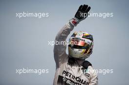 Race winner Lewis Hamilton (GBR) Mercedes AMG F1 celebrates in parc ferme. 07.06.2015. Formula 1 World Championship, Rd 7, Canadian Grand Prix, Montreal, Canada, Race Day.
