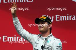 Nico Rosberg (GER) Mercedes AMG F1 celebrates his second position on the podium. 07.06.2015. Formula 1 World Championship, Rd 7, Canadian Grand Prix, Montreal, Canada, Race Day.