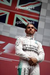 Race winner Lewis Hamilton (GBR) Mercedes AMG F1 celebrates on the podium. 07.06.2015. Formula 1 World Championship, Rd 7, Canadian Grand Prix, Montreal, Canada, Race Day.