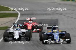 Marcus Ericsson (SWE) Sauber C34 and Felipe Massa (BRA) Williams FW37 battle for position. 07.06.2015. Formula 1 World Championship, Rd 7, Canadian Grand Prix, Montreal, Canada, Race Day.