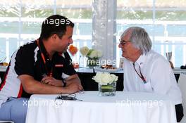 (L to R): Ted Kravitz (GBR) Sky Sports Pitlane Reporter with Bernie Ecclestone (GBR). 06.06.2015. Formula 1 World Championship, Rd 7, Canadian Grand Prix, Montreal, Canada, Qualifying Day.