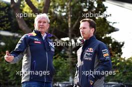 (L to R): Dr Helmut Marko (AUT) Red Bull Motorsport Consultant with Christian Horner (GBR) Red Bull Racing Team Principal. 10.04.2015. Formula 1 World Championship, Rd 3, Chinese Grand Prix, Shanghai, China, Practice Day.