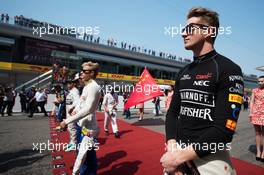Nico Hulkenberg (GER) Sahara Force India F1 on the grid. 12.04.2015. Formula 1 World Championship, Rd 3, Chinese Grand Prix, Shanghai, China, Race Day.