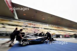 The Sahara Force India F1 VJM08 is pushed from scrutineering. 09.04.2015. Formula 1 World Championship, Rd 3, Chinese Grand Prix, Shanghai, China, Preparation Day.