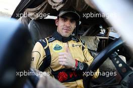 Pastor Maldonado (VEN) Lotus F1 Team with special race overalls to promote the film Mad Max: Fury Road. 08.05.2015. Formula 1 World Championship, Rd 5, Spanish Grand Prix, Barcelona, Spain, Practice Day.