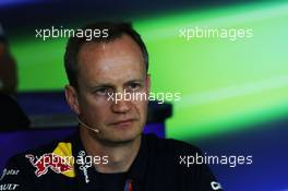 Paul Monaghan (GBR) Red Bull Racing Chief Engineer in the FIA Press Conference. 08.05.2015. Formula 1 World Championship, Rd 5, Spanish Grand Prix, Barcelona, Spain, Practice Day.