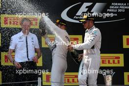 Lewis Hamilton (GBR), Mercedes AMG F1 Team and Nico Rosberg (GER), Mercedes AMG F1 Team  10.05.2015. Formula 1 World Championship, Rd 5, Spanish Grand Prix, Barcelona, Spain, Race Day.