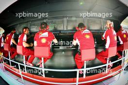 Ferrari pit gantry. 09.05.2015. Formula 1 World Championship, Rd 5, Spanish Grand Prix, Barcelona, Spain, Qualifying Day.