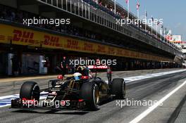 Romain Grosjean (FRA) Lotus F1 E23. 09.05.2015. Formula 1 World Championship, Rd 5, Spanish Grand Prix, Barcelona, Spain, Qualifying Day.