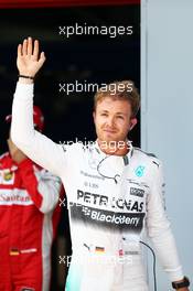 Nico Rosberg (GER) Mercedes AMG F1 celebrates his pole position in parc ferme. 09.05.2015. Formula 1 World Championship, Rd 5, Spanish Grand Prix, Barcelona, Spain, Qualifying Day.