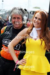 Neil Dickie (GBR) with a grid girl. 05.07.2015. Formula 1 World Championship, Rd 9, British Grand Prix, Silverstone, England, Race Day.