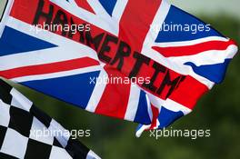Hammertime flag. 05.07.2015. Formula 1 World Championship, Rd 9, British Grand Prix, Silverstone, England, Race Day.