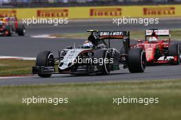 Sergio Perez (MEX) Sahara Force India F1 VJM08. 05.07.2015. Formula 1 World Championship, Rd 9, British Grand Prix, Silverstone, England, Race Day.