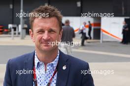 Allan McNish (GBR) BBC F1 Presenter. 05.07.2015. Formula 1 World Championship, Rd 9, British Grand Prix, Silverstone, England, Race Day.