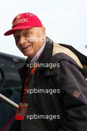 Niki Lauda (AUT) Mercedes Non-Executive Chairman. 05.07.2015. Formula 1 World Championship, Rd 9, British Grand Prix, Silverstone, England, Race Day.