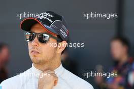 Sergio Perez (MEX) Sahara Force India F1. 05.07.2015. Formula 1 World Championship, Rd 9, British Grand Prix, Silverstone, England, Race Day.