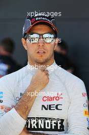 Sergio Perez (MEX) Sahara Force India F1. 05.07.2015. Formula 1 World Championship, Rd 9, British Grand Prix, Silverstone, England, Race Day.